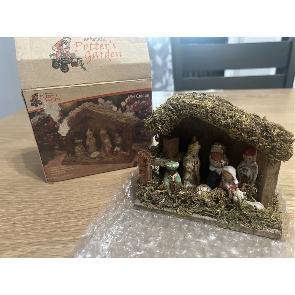 Kirkland's Potter's Garden Nativity Mini Creche Christmas Ceramic Hand Painted